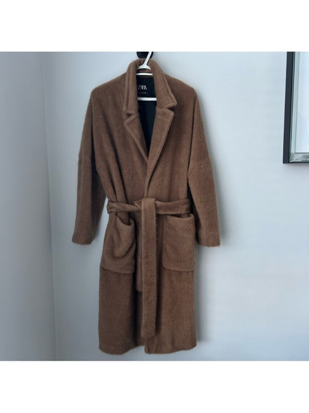 Zara Fuzzy Belted Robe Coat - Picture 2 of 10